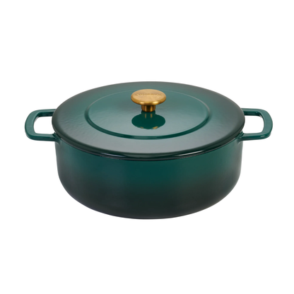 Combekk® Classic Dutch Oven (28cm) – Enameled Recycled Cast Iron, Holly Green