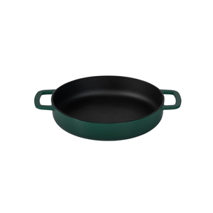 Combekk® Double Handle Skillet (24cm) – Enameled Recycled Cast Iron, Holly Green