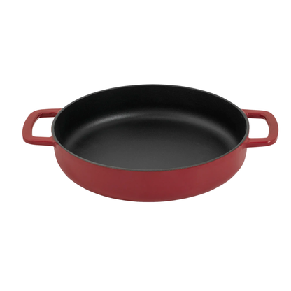Combekk® Double Handle Skillet (28cm) – Enameled Recycled Cast Iron, Bordeaux