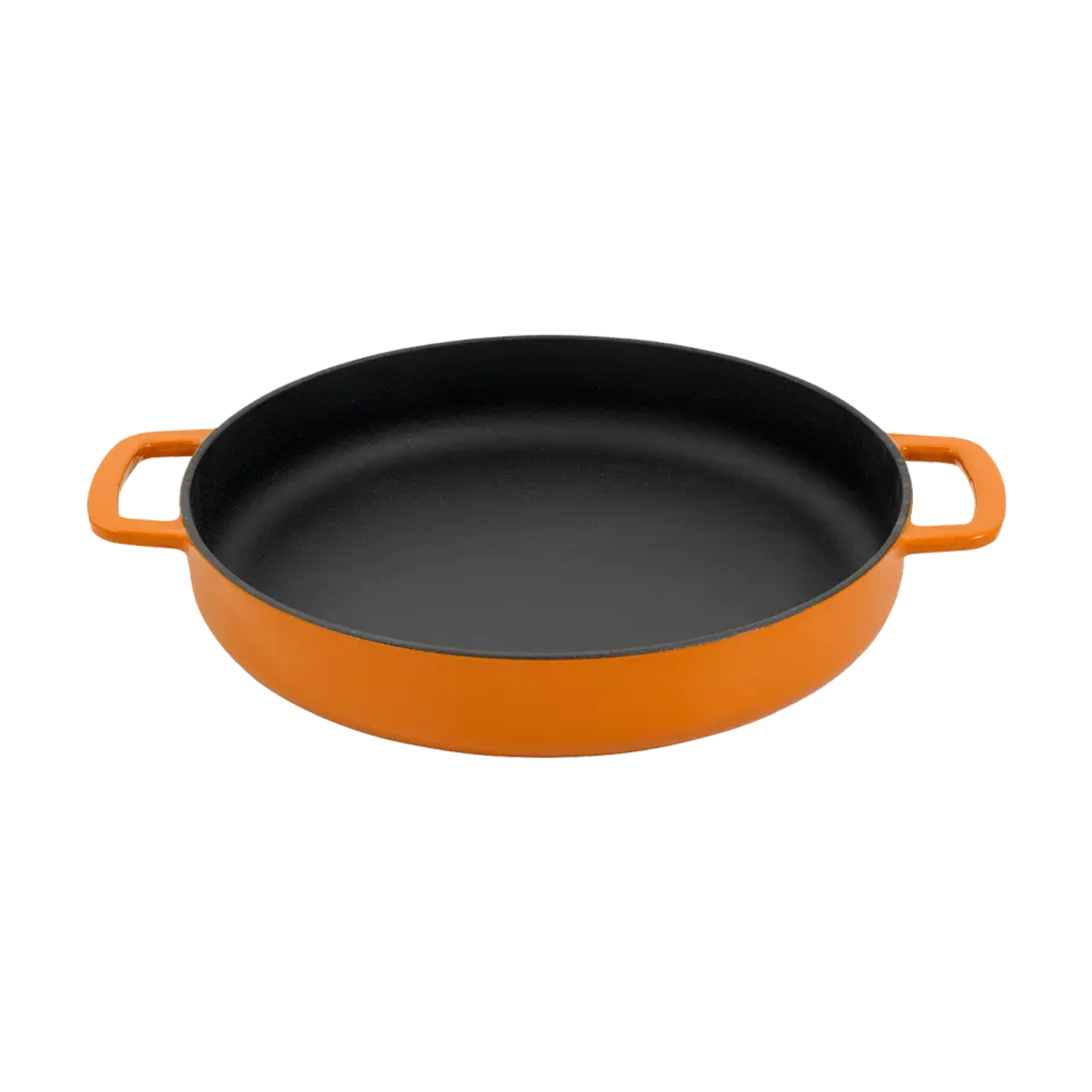 Combekk Sous-Chef Double Handle Fry Pan (28cm) – Enameled Recycled Cast Iron, Orange