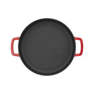 Combekk Sous-Chef Double Handle Fry Pan (28cm) – Enameled Recycled Cast Iron, Red