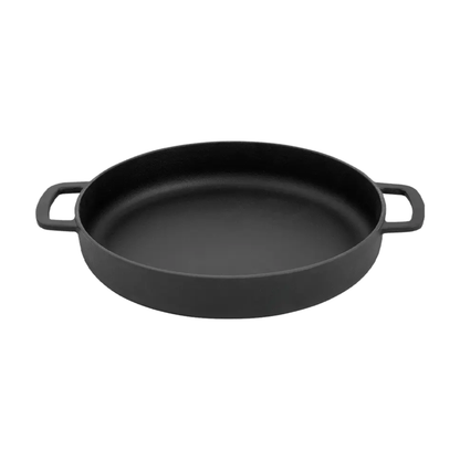 Combekk Sous-Chef Double Handle Fry Pan (28cm) – Enameled Recycled Cast Iron, Black