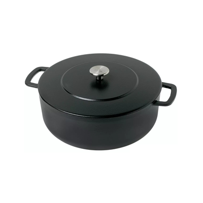 Combekk® Sous-Chef Dutch Oven (28cm) – Enameled Recycled Cast Iron, Black