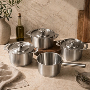 Combekk Sous-Chef Recycled Stainless Steel Cookware Set (4-Piece)