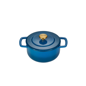 Combekk® Classic Dutch Oven (18cm) – Enameled Recycled Cast Iron, Ocean Blue