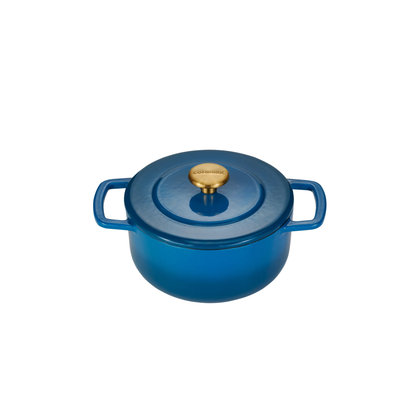 Combekk® Classic Dutch Oven (18cm) – Enameled Recycled Cast Iron, Ocean Blue