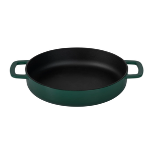 Combekk® Double Handle Skillet (28cm) – Enameled Recycled Cast Iron, Holly Green