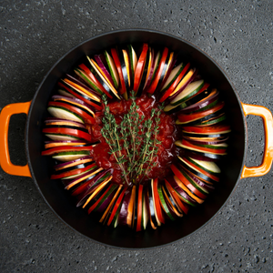 Combekk® Sous-Chef Dutch Oven (32cm) – Enameled Recycled Cast Iron, Orange