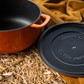 Combekk® Sous-Chef Dutch Oven (24cm) – Enameled Recycled Cast Iron, Orange