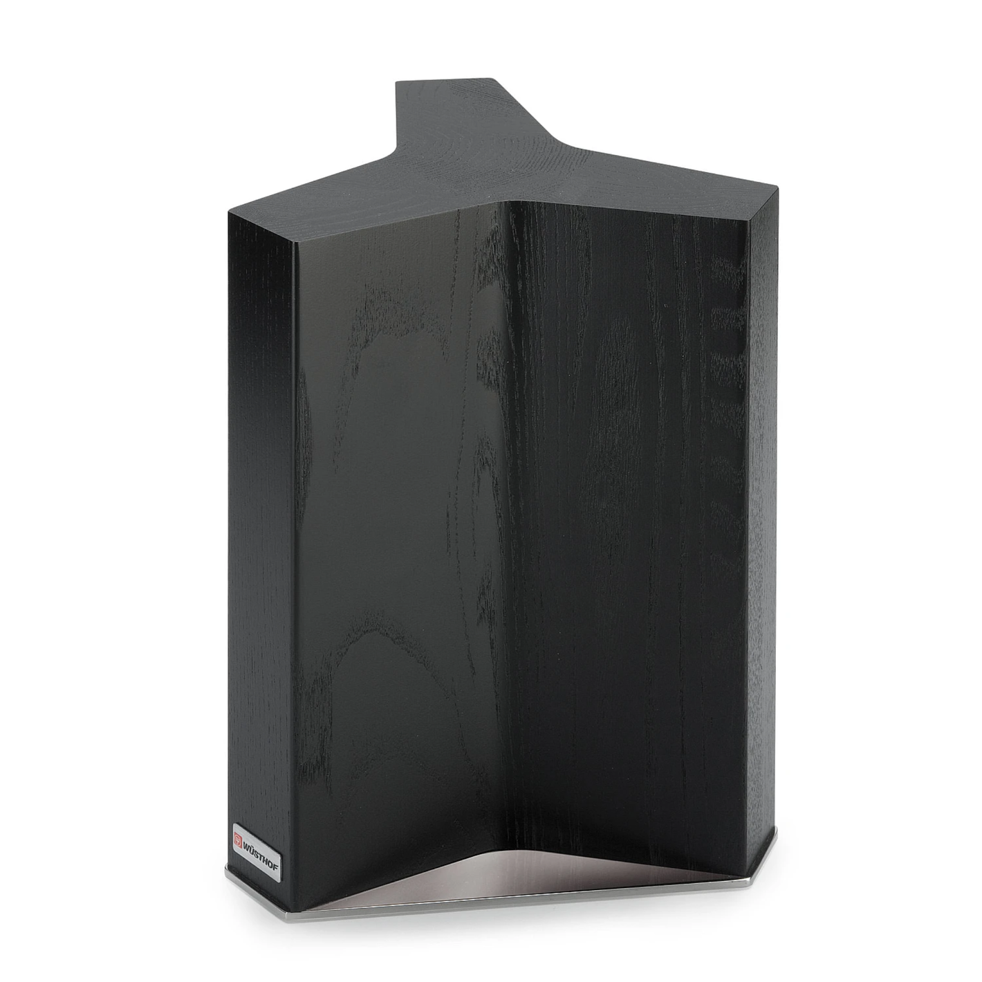Wüsthof Magnetic Knife Block finished in black ash wood with a stainless steel base