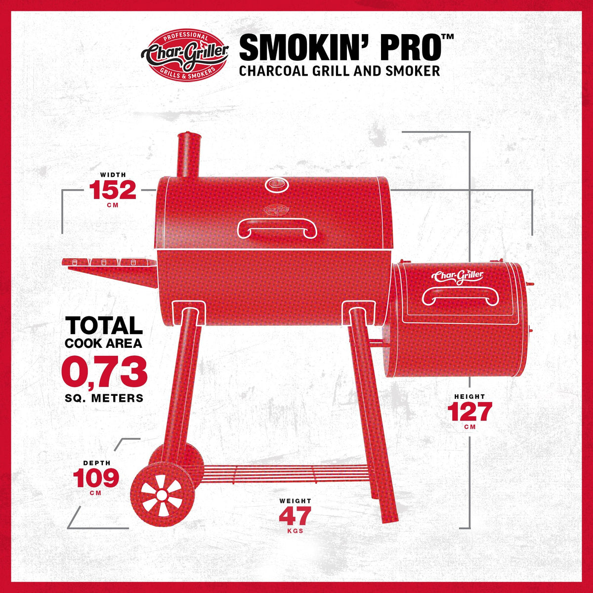 CHAR-GRILLER Smokin' Pro™ Barrel Grill and Offset Smoker - Importeco