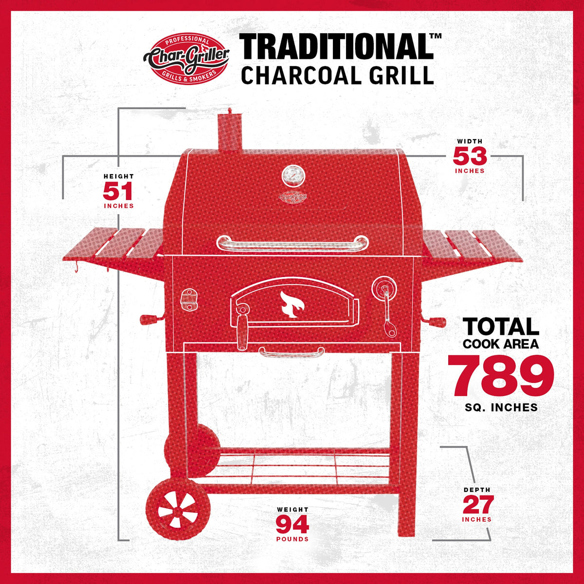 CHAR-GRILLER Traditional Charcoal Grill - Importeco
