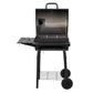CHAR-GRILLER WRANGLER CHARCOAL BARRELL GRILL WITH METAL FRONT AND SIDE SHELF - Importeco