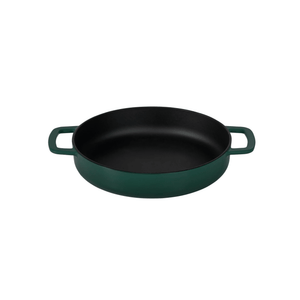 Combekk® Double Handle Skillet (24cm) – Enameled Recycled Cast Iron, Holly Green - Importeco