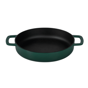 Combekk® Double Handle Skillet (28cm) – Enameled Recycled Cast Iron, Holly Green - Importeco