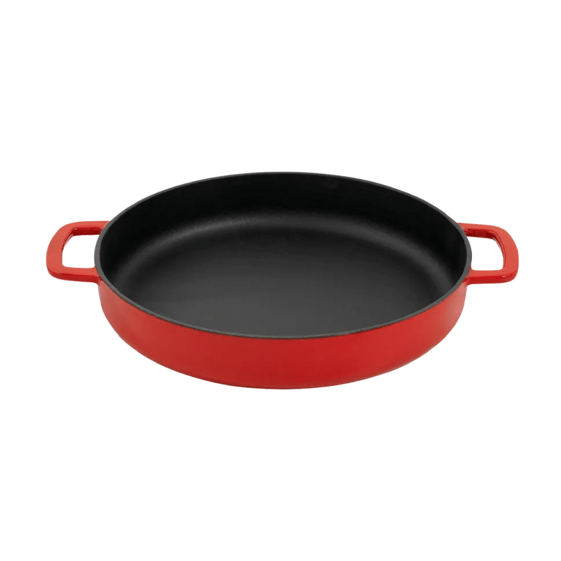 Combekk Sous-Chef Double Handle Fry Pan (28cm) – Enameled Recycled Cast Iron, Red - Importeco