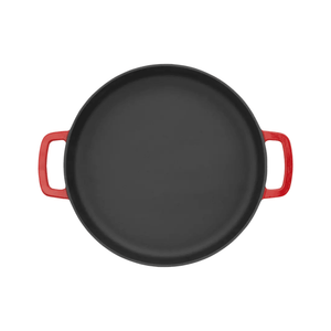 Combekk Sous-Chef Double Handle Fry Pan (28cm) – Enameled Recycled Cast Iron, Red - Importeco